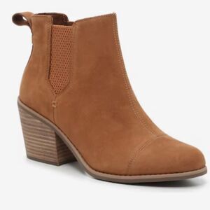 TOMS Everly Chelsea Boot Tan Oiled Nubuck Tan Size 9.5 NWOB